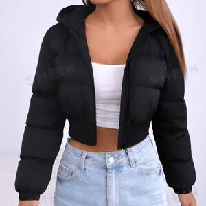Crop Hooded Puffer Jacket